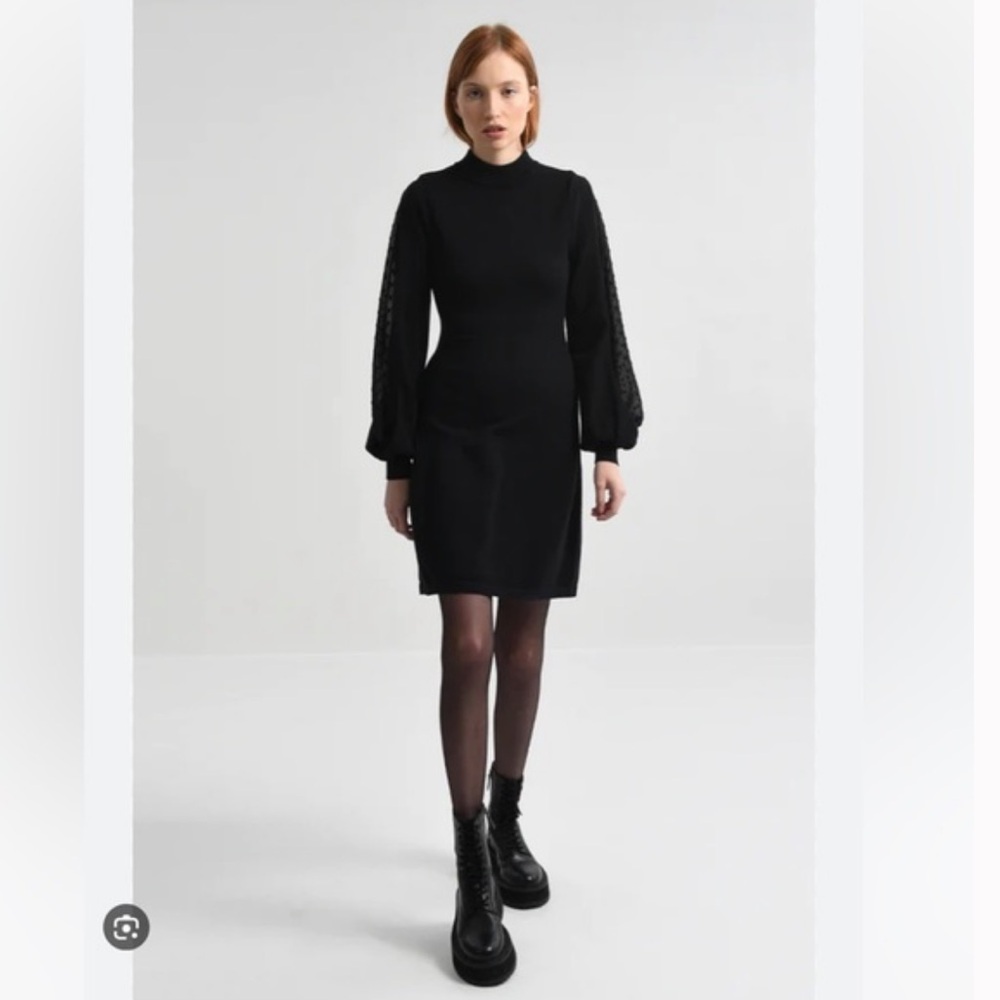 Molly Bracken Black Knit Sweater Dress